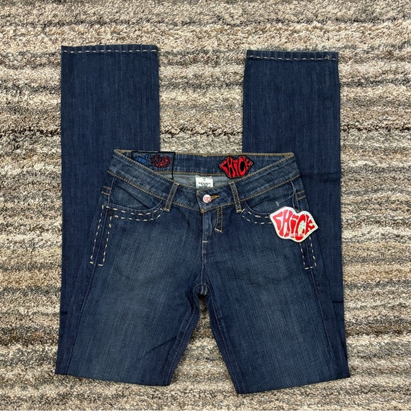 Chick Nicky Hilton Low Rise Y2K Jeans Sz 24 | 90s Low Rise Straight Leg Jeans - Picture 1 of 13